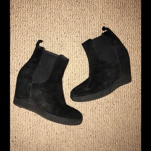 Eileen Fisher Chelsea Suede Wedge Ankle Boot Shoe